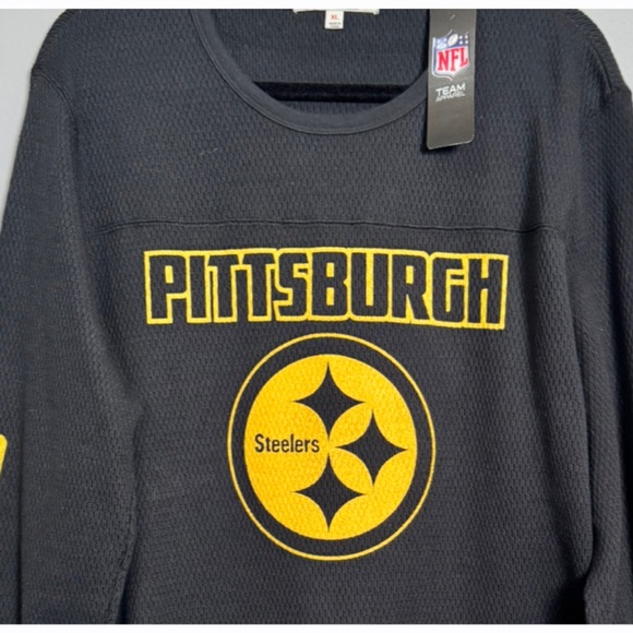 Junk Food NFL Pittsburgh Steelers Football Black Thermal Long Sleeve Top XL NEW - Picture 3 of 7